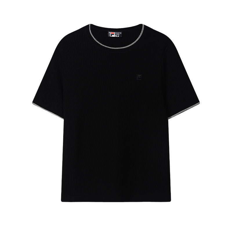 FILA T Shirts Women's Jet Black Crew Neck Moderate