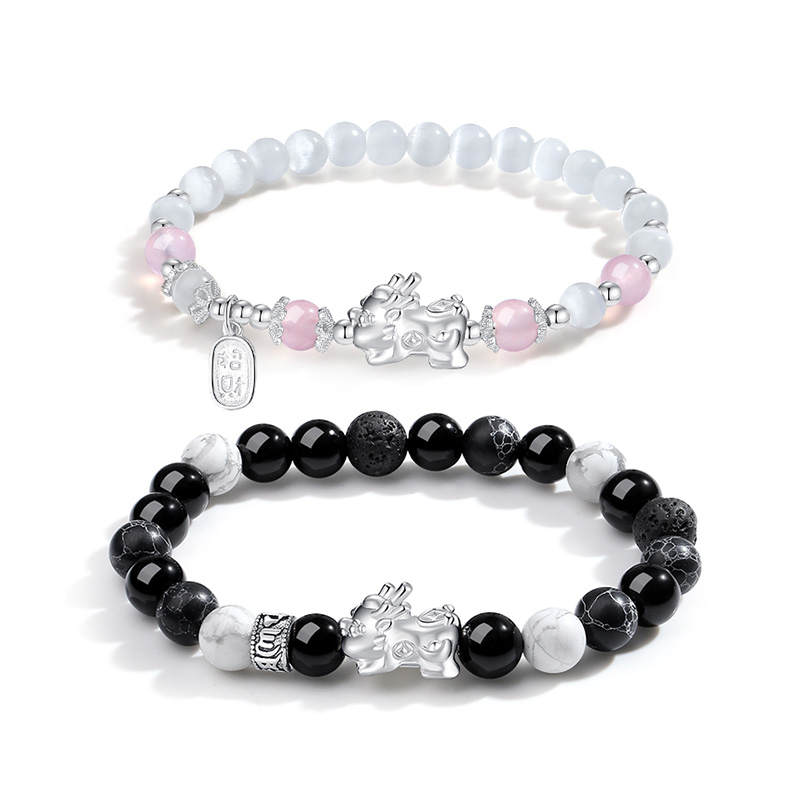 YINCHIE YINCHIE Natural Obsidian Bracelets Unisex