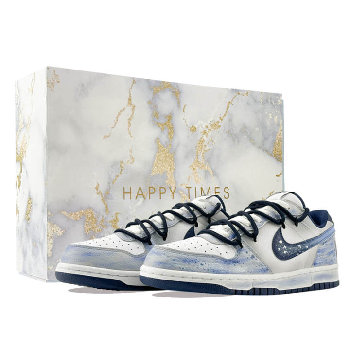 Nike Nike Big Skateboard Shoes Men's Low Top White Blue Multicolor