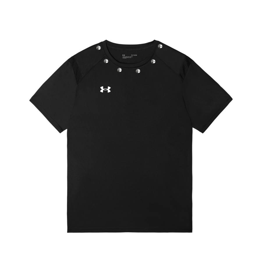 Under Armour T Shirts Unisex Black Crew Neck Moderate Straight Fit