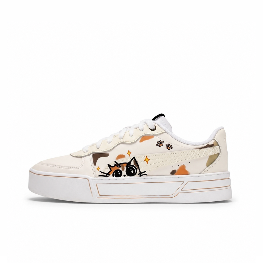 PUMA Skye Skateboard Shoes Women's Low Top Ecru