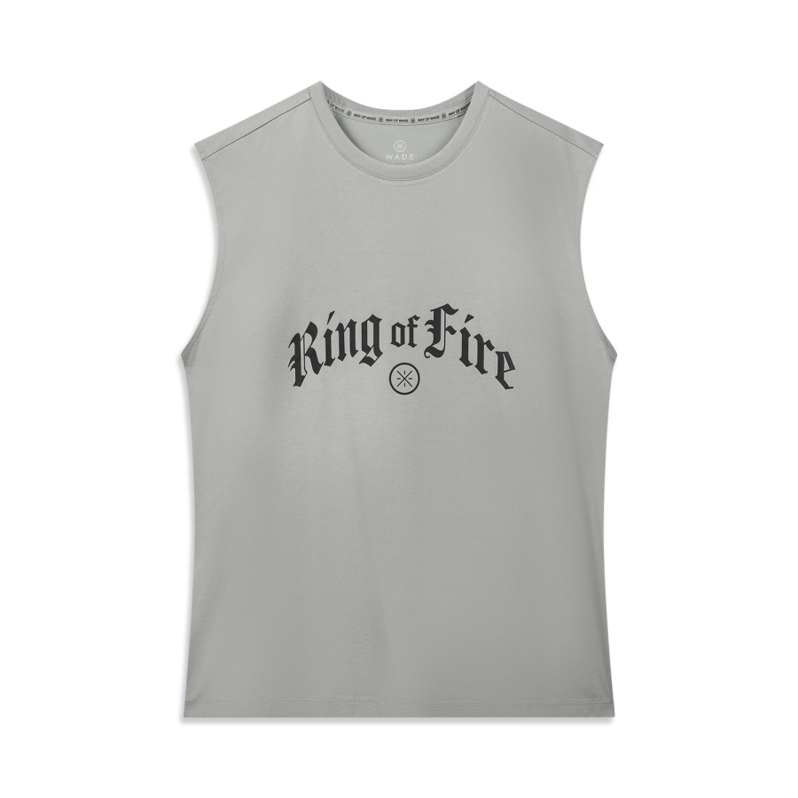 Li-Ning Li Ning Tank Tops Men's Ultimate Gray Crew Neck Moderate Straight Fit