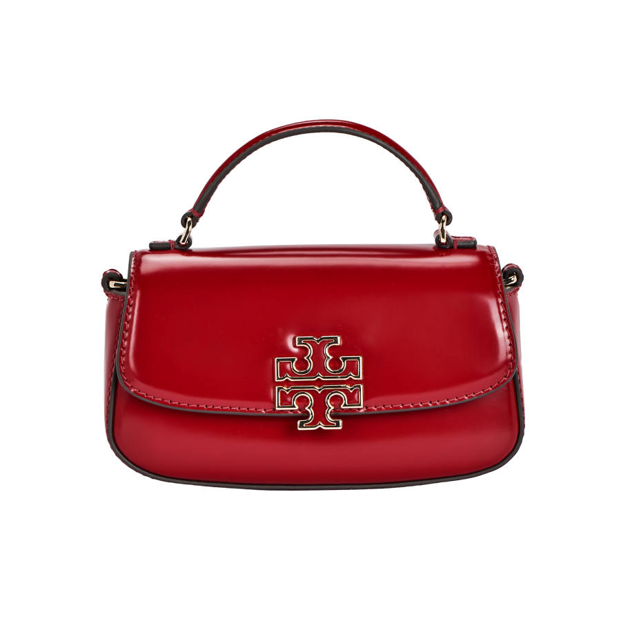 TORY BURCH Britten Leather Crossbody Handbag Mini Women's Red