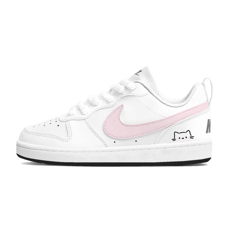 Nike Nike Court Borough Slip Resistant Cushioning Abrasion Resistant Low top Kids' Skateboarding Shoes White Pink Unisex