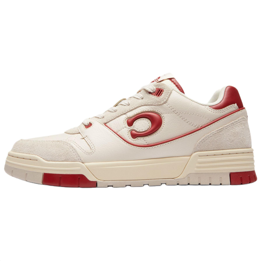 COACH Soho Skateboard Shoes Women's Low Top White & Vermilion