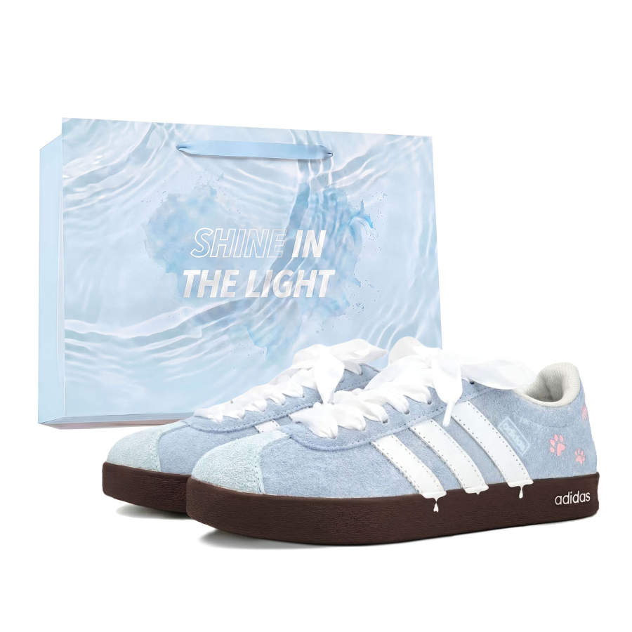 Adidas Adidas Vl Court Classic German Army Trainers Unisex Low Top Blue/White/Pink