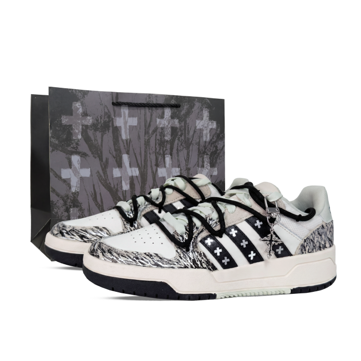 Adidas Adidas ENTRAP Skateboard Shoes Unisex Low Top Black/White/Green