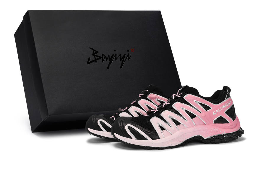 SALOMON XA PRO 3D Running Shoes Unisex Low Top Black/Pink/Silver