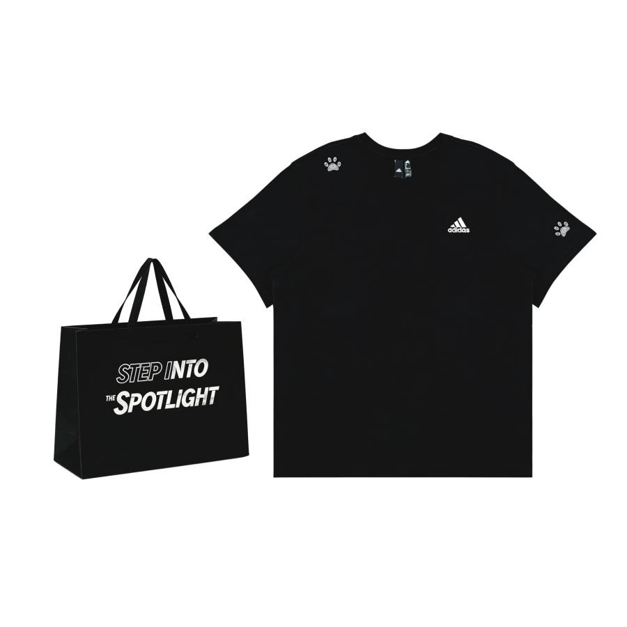 Adidas Adidas MUST HAVES T Shirts Unisex Black Exclusive Shopping Bag Pin Collar Moderate