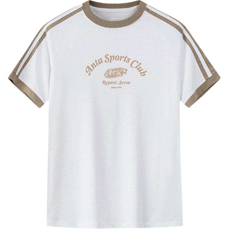ANTA Life Collection T Shirts Women's Snowflake White Crew Neck Moderate Straight Fit