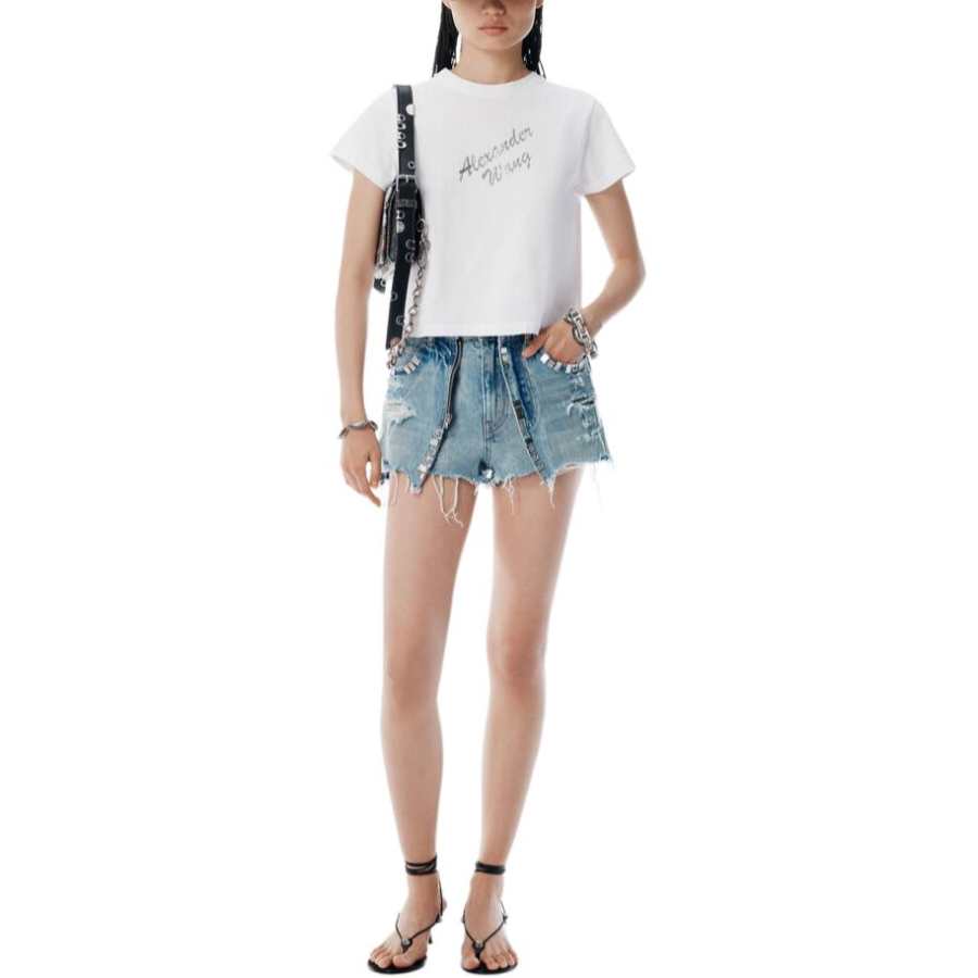 Alexander Wang Logo Embellished Crewneck T Shirt