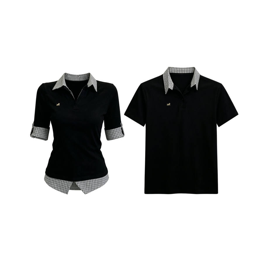 TUSHIFEI Couple Sets Women's Polo Collar Moderate