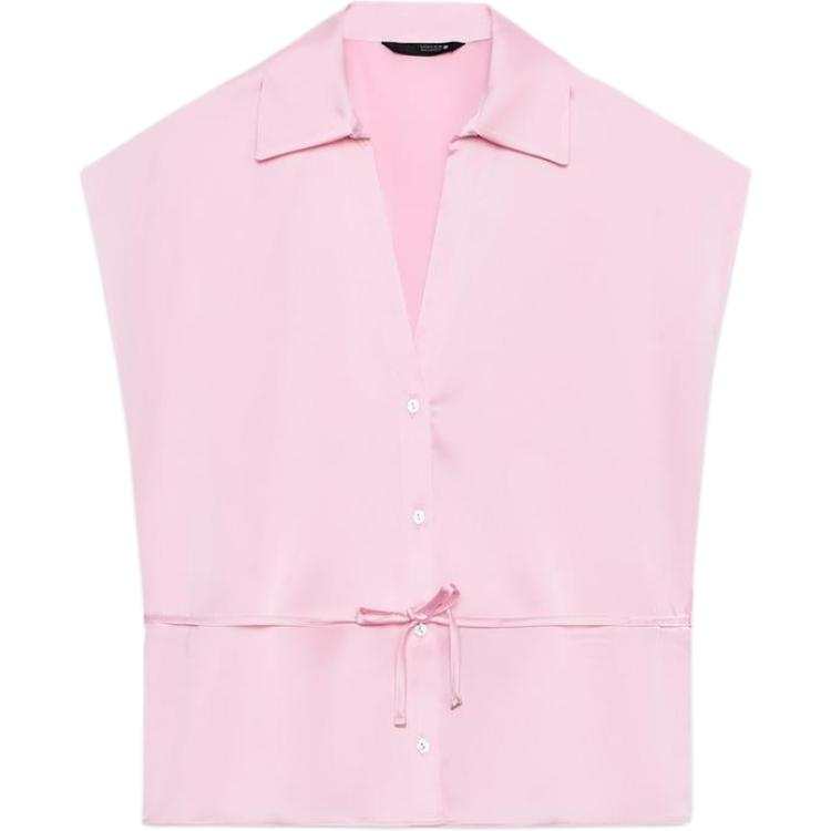 ZARA Shirts Women's Pink Lapel