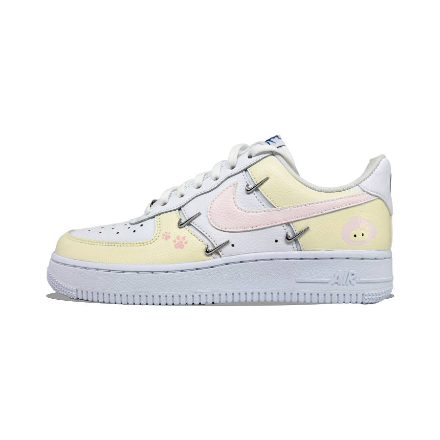 Nike Nike Air Force 1 Skateboard Shoes Women's Low Top White Yellow Pink Multicolor