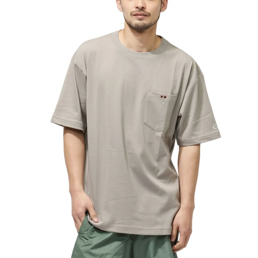 Oakley Quick Dry T Shirts Men's Smoky Pearl Crew Neck Moderate