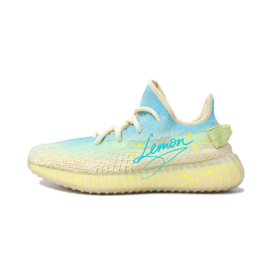 Adidas Originals Yeezy Boost 350 V2 Casual Shoes Unisex Low Top Beige Blue