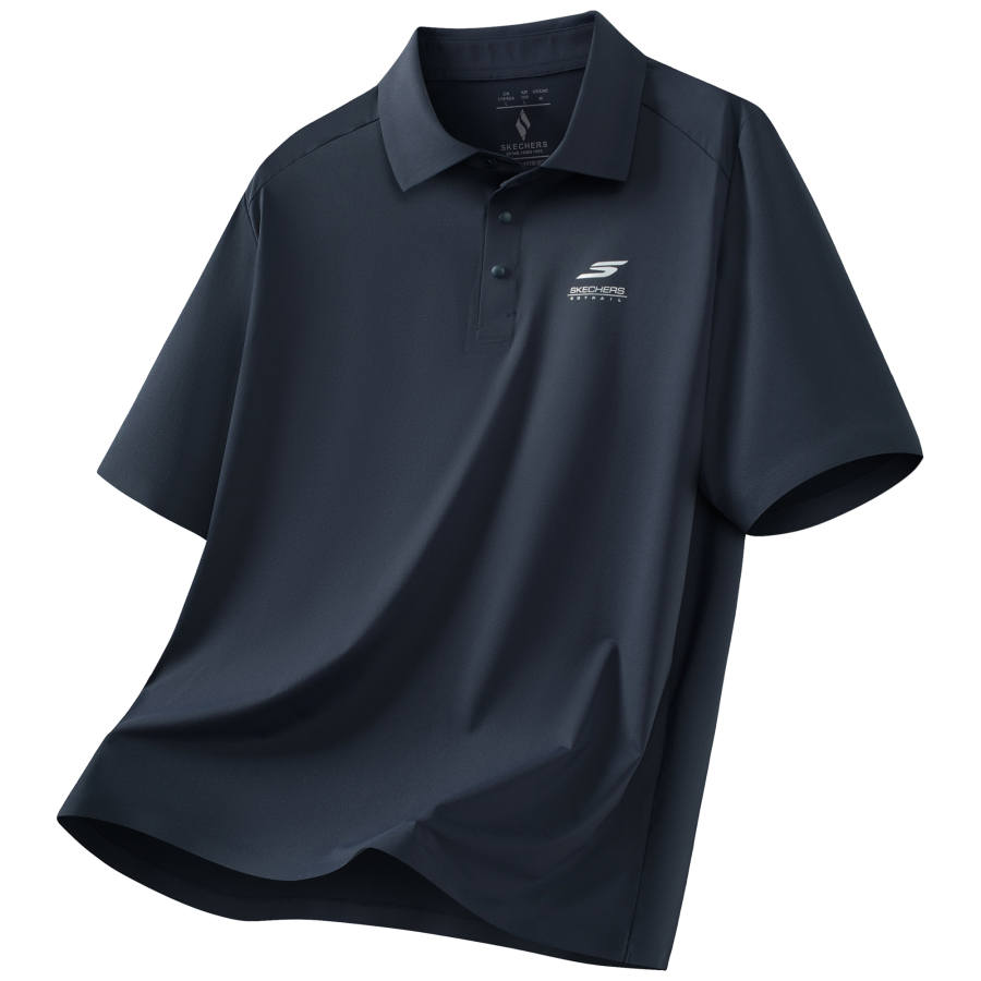 Skechers Cooling Collection Polo Shirts Men's Navy Blue 6003 Polo Collar Thin Straight Fit