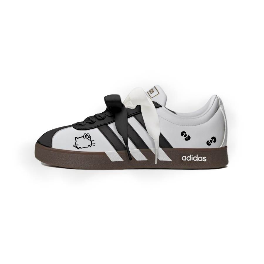 Adidas Adidas VL COURT 2.0 Skateboard Shoes Unisex Low Top Black/White