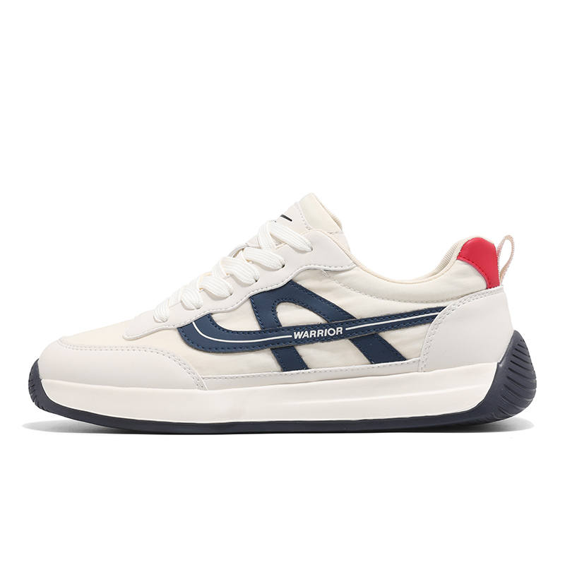 WARRIOR Casual Shoes Men's Low Top Beige Dark Blue, Beige Green
