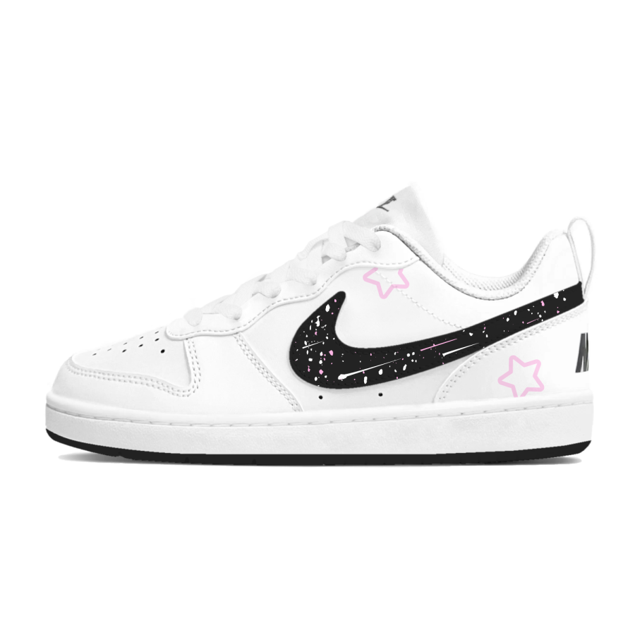 Nike Nike Court Borough Starry Shooting Stars Low top Skateboard Shoes Unisex Black White Pink