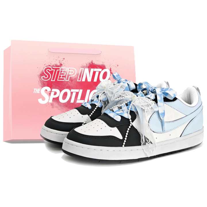 Nike Nike Court Borough Skateboard Shoes Unisex Low Top Black Blue White Multicolor