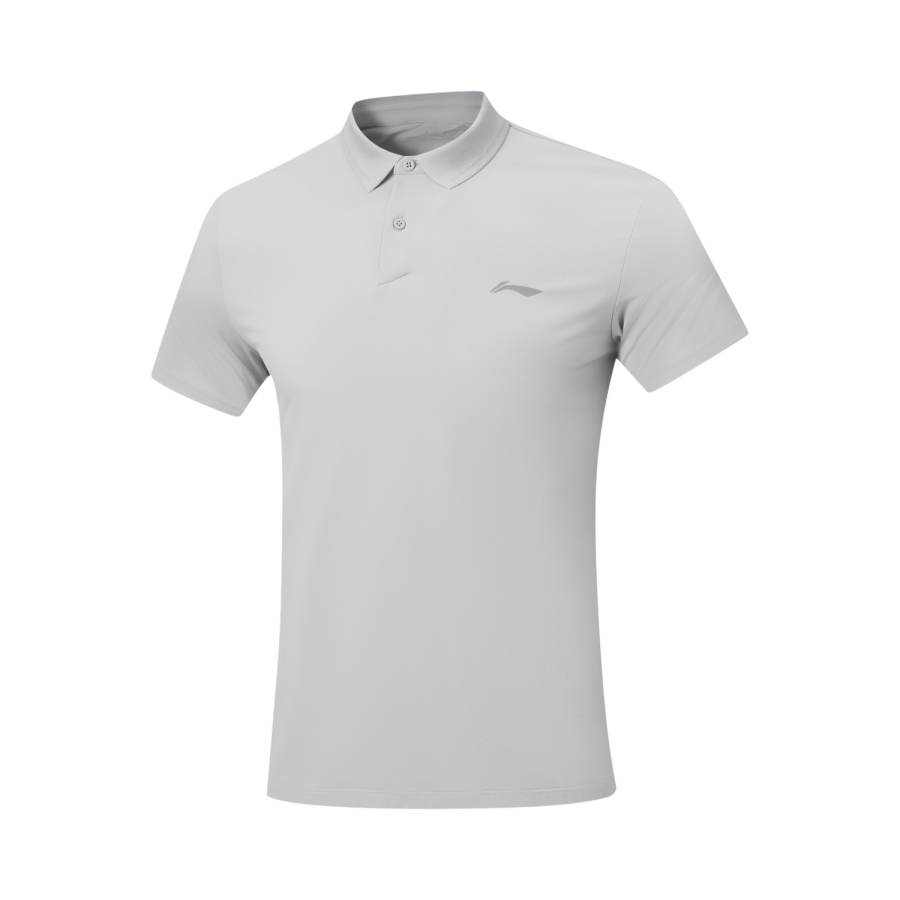 Li-Ning Li Ning Fitness Series Polo Shirts Men's Calm Gray Lapel Moderate