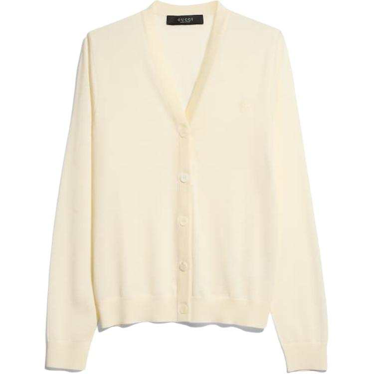 GUCCI Knitwear Women's Light Yellow V Neck Moderate Straight Fit