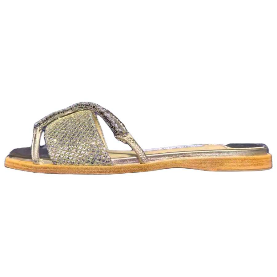 Jimmy Choo Slide Slippers Women's Gold