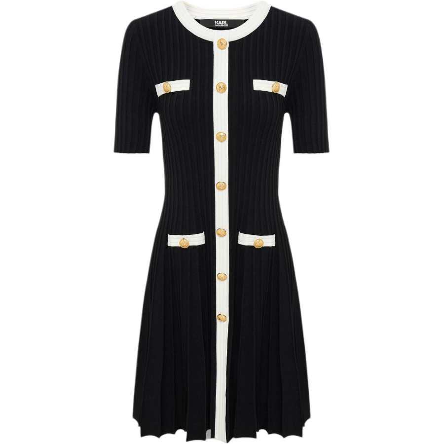 KARL LAGERFELD / Karl Lagerfeld Jeans Short Sleeved Dresses Women's Black Crew Neck Moderate