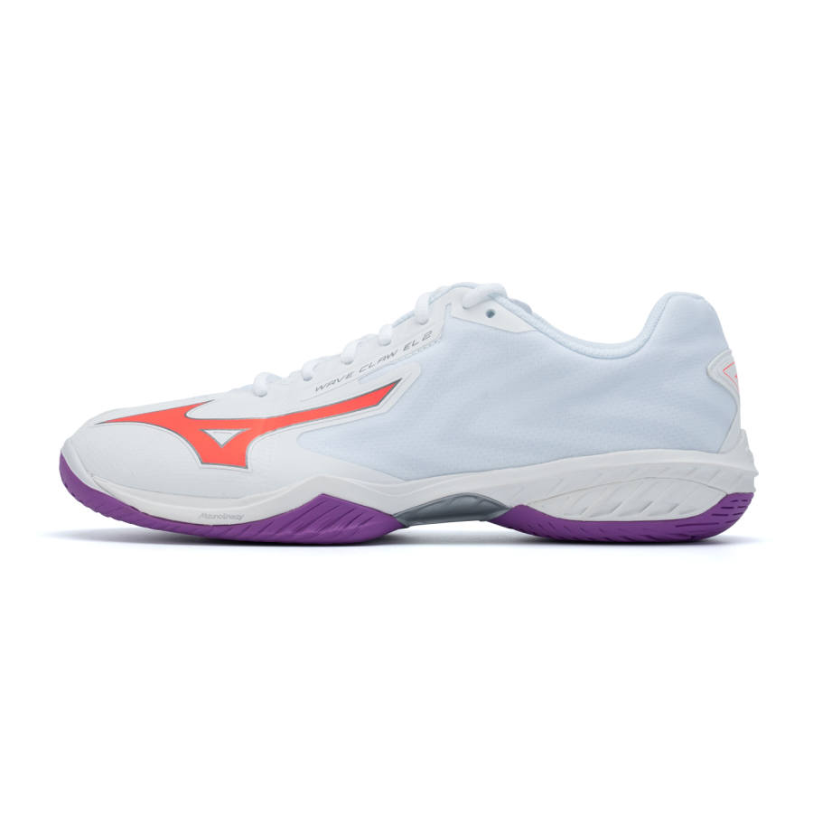 Mizuno Wave Claw EL 2 Badminton Shoes Unisex Low Top White/Orange/Purple