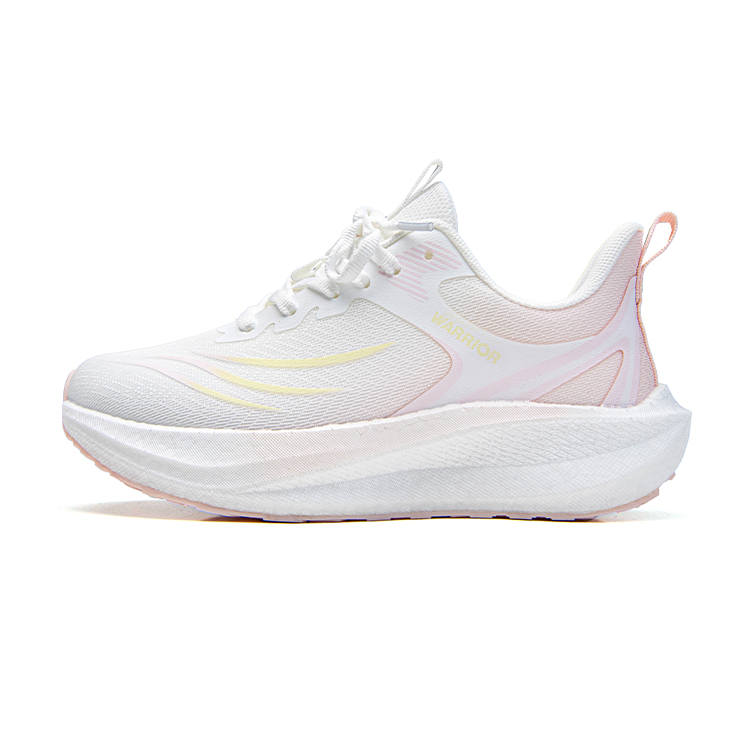 WARRIOR Running Shoes Women's Low Top White Pink Yellow