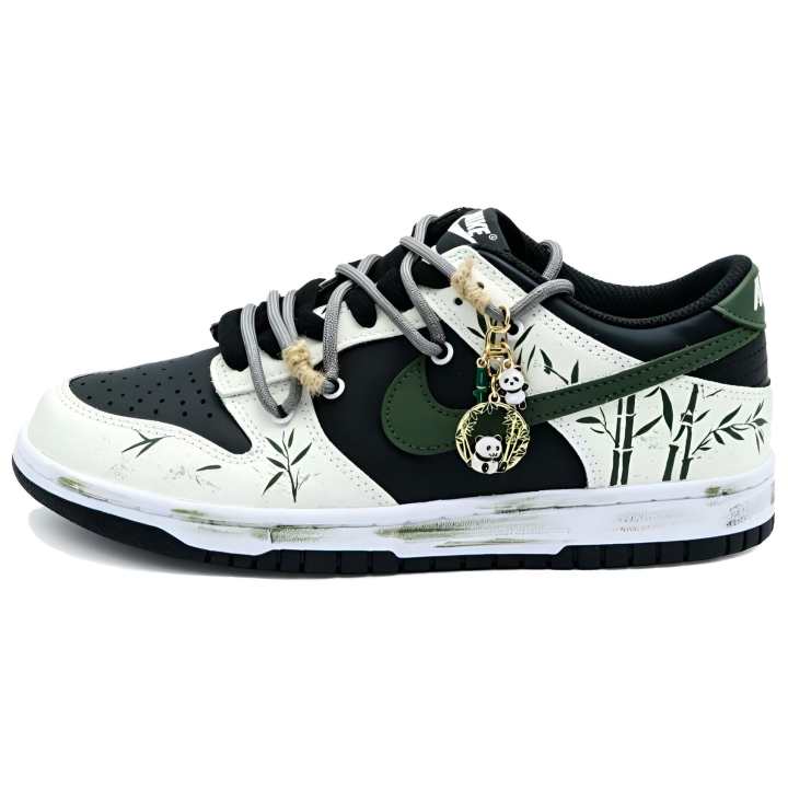 Nike Nike Dunk Skateboard Shoes Unisex Low Top Black/Ecru/Army Green