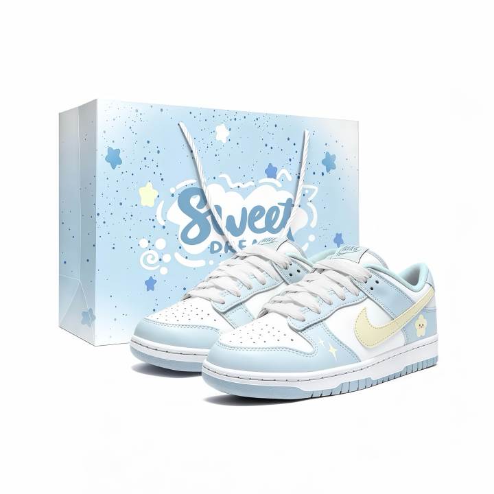 Nike Nike Dunk Maris Sal Stars Pu Abrasion Resistant Lightweight Low top Skateboard Shoes Unisex