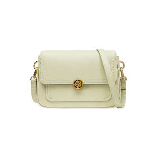 VANESSA HOGAN Genuine Leather Crossbody Bag, Shoulder Bag Women's Cream Green