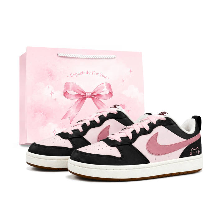 Nike Nike Court Borough Skateboard Shoes Women's Low Top Pink White