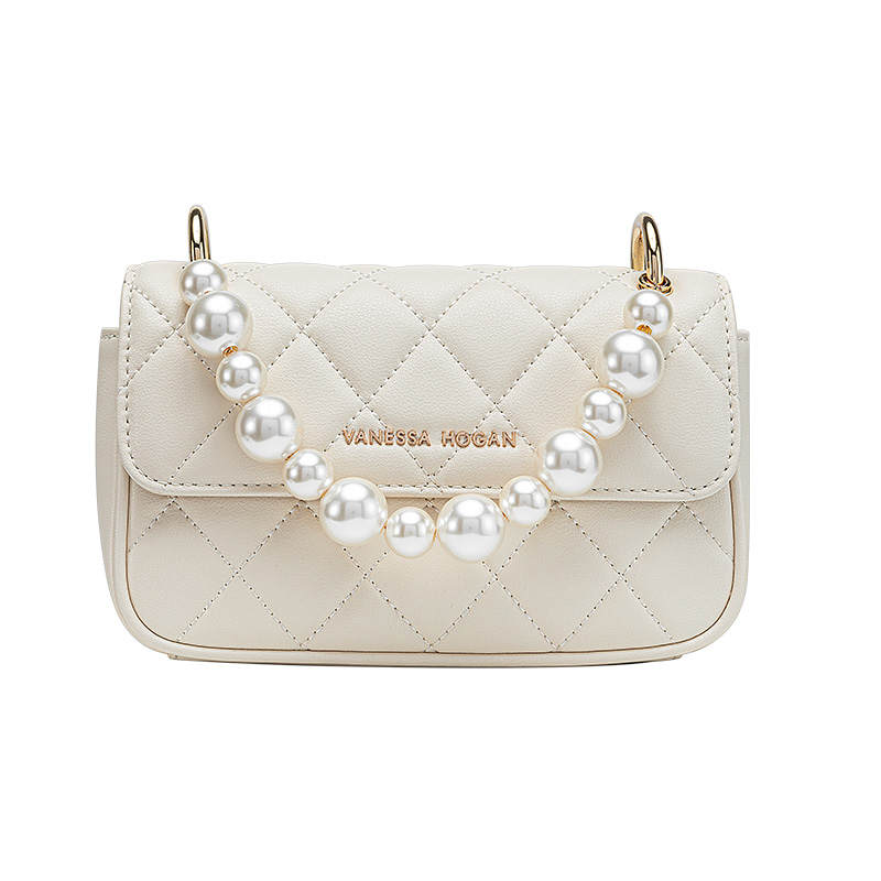 VANESSA HOGAN Lingge Series Cow Leather Handbag Regular Women's White