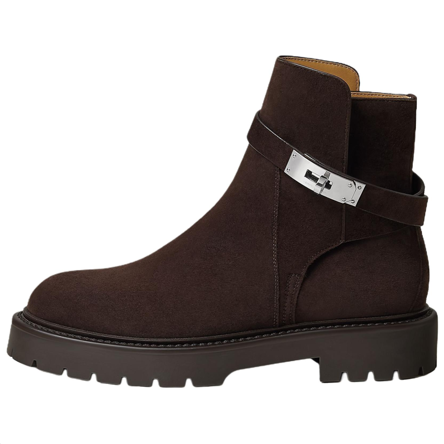 HERMES HERMES Jeff Ankle Boots Women's Ebony Brown