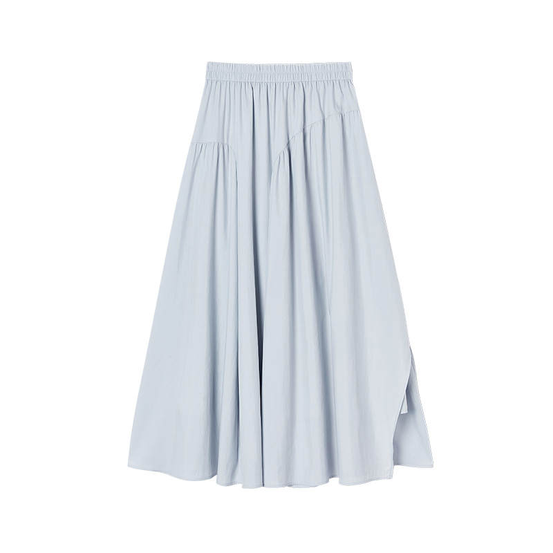XIANGYING Casual Long Skirts Women's Blue Thin Long Skirt