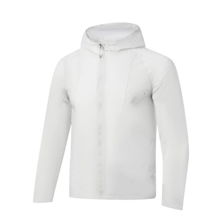 Li-Ning Li Ning Trench Coats Men's Stone Gray Hooded Non Detachable Moderate Straight Fit