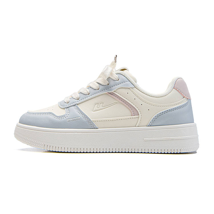 WARRIOR Skateboard Shoes Women's Low Top Beige Blue
