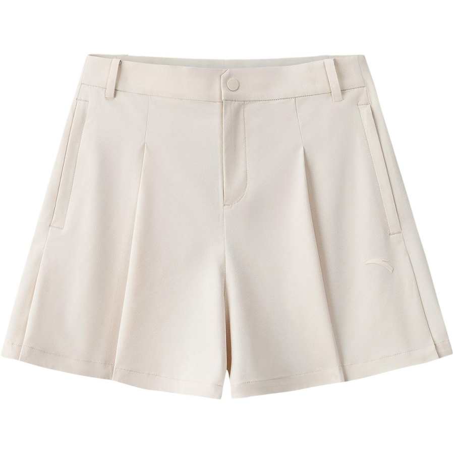 ANTA Variety Training Collection Casual Shorts Women's Snow Cherry White Moderate Straight Fit Pants