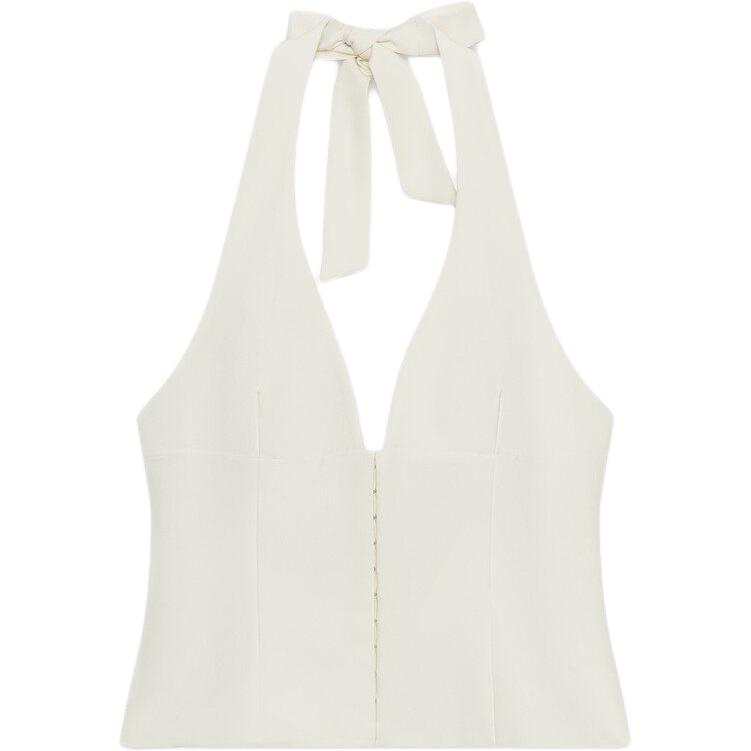 ZARA Camisoles Women's White Moderate Straight Fit