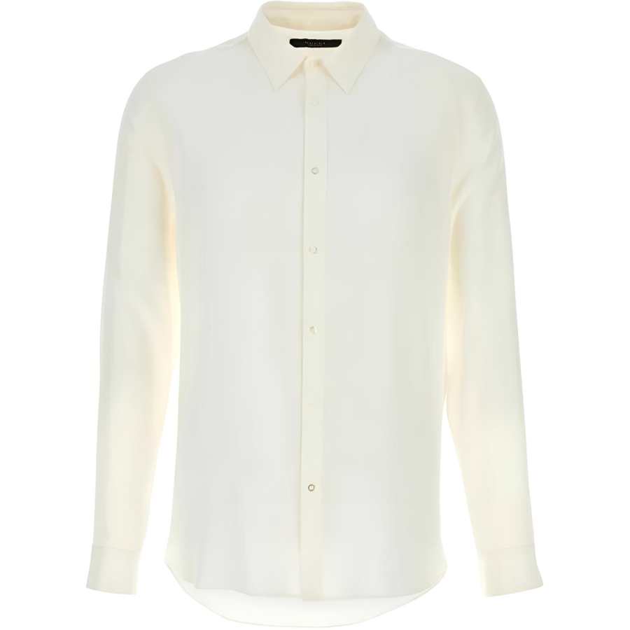 GUCCI Shirts Men's White Turndown Pointed Collar Moderate