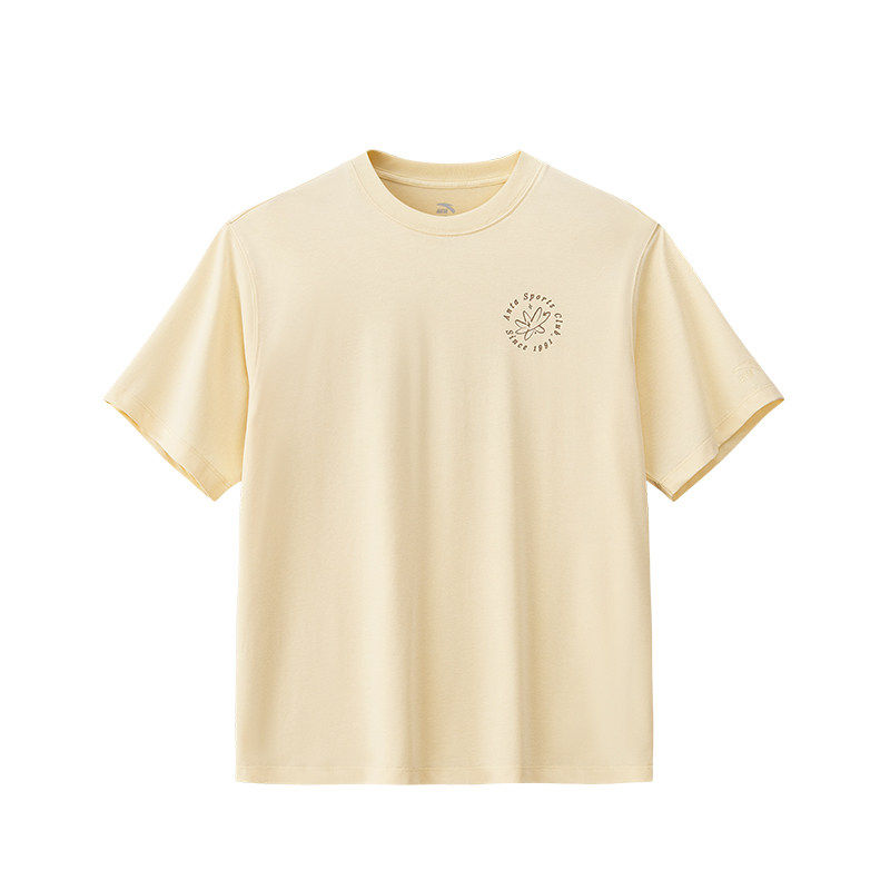 ANTA Life Collection T Shirts Women's Halo Yellow Crew Neck Moderate Straight Fit