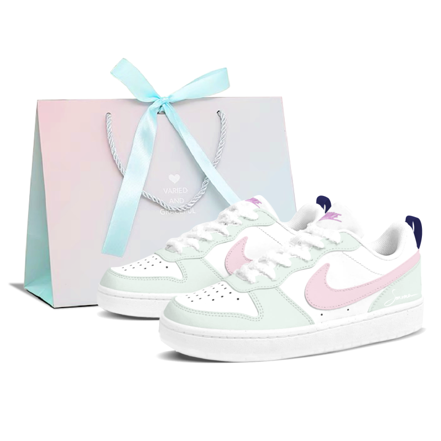 Nike Nike Court Borough All Season Milk Cyan Low top Skateboard Shoes Unisex Green Pink