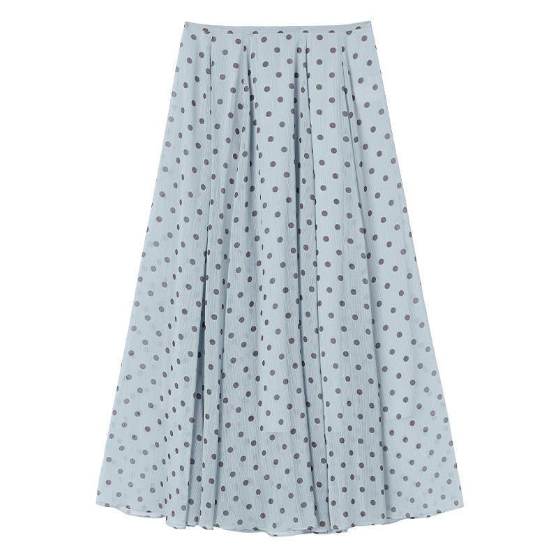 XIANGYING Casual Long Skirts Women's Blue Thin Long Skirt