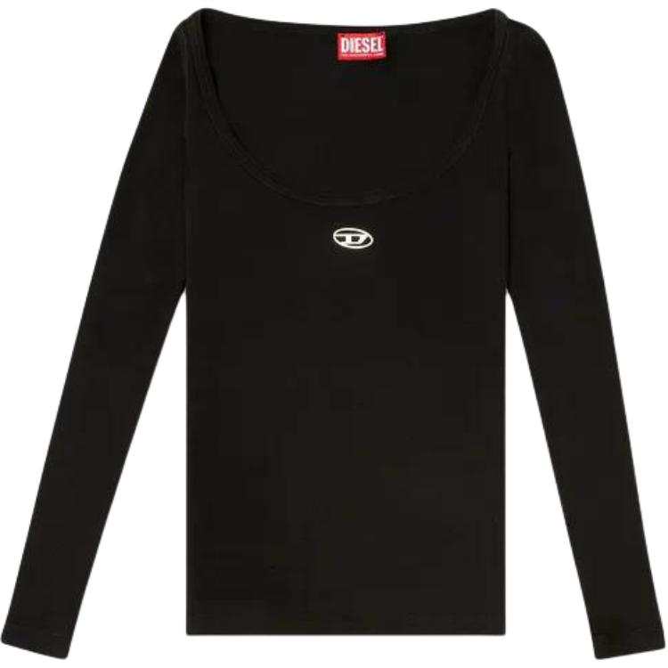DIESEL T Shirts Women's Black Crew Neck Moderate Straight Fit