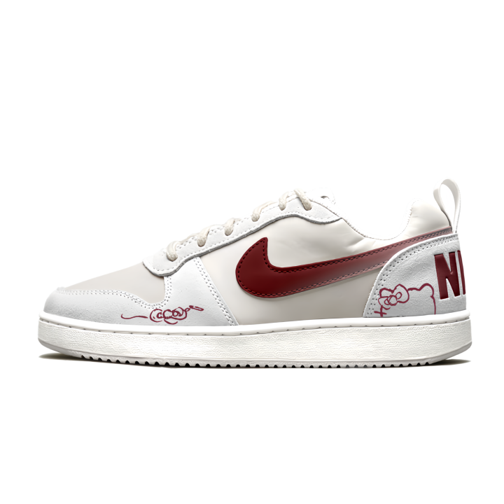 Nike Nike Court Borough Skateboard Shoes Women's Low Top Beige Red Multicolor