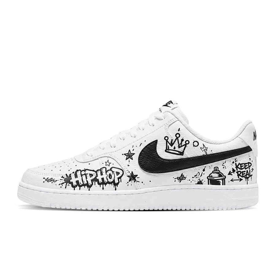 Nike Nike Court Vision 1 Skateboard Shoes Unisex Low Top Black White