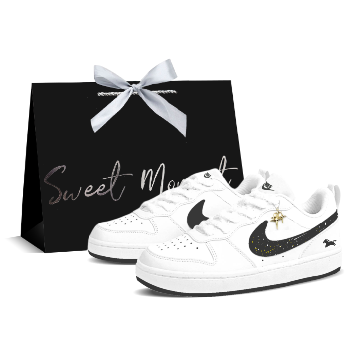 Nike Nike Court Borough Racing To Grab Stars Low top Skateboard Shoes Unisex Black White